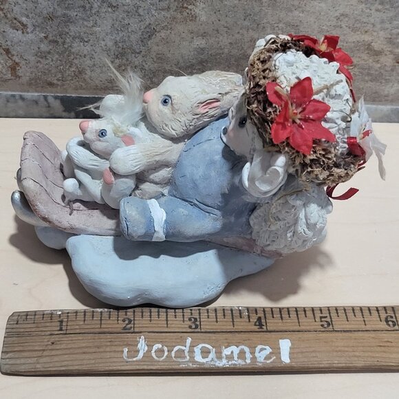 Dreamsicles Christmas Stocking Holder Toboggan Kristin 1994 Sleigh Ride Angel Bu - Picture 10 of 10